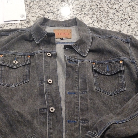 Black denim 3xl (2xl) Guess jacket from the  late 80s - Picture 2 of 13